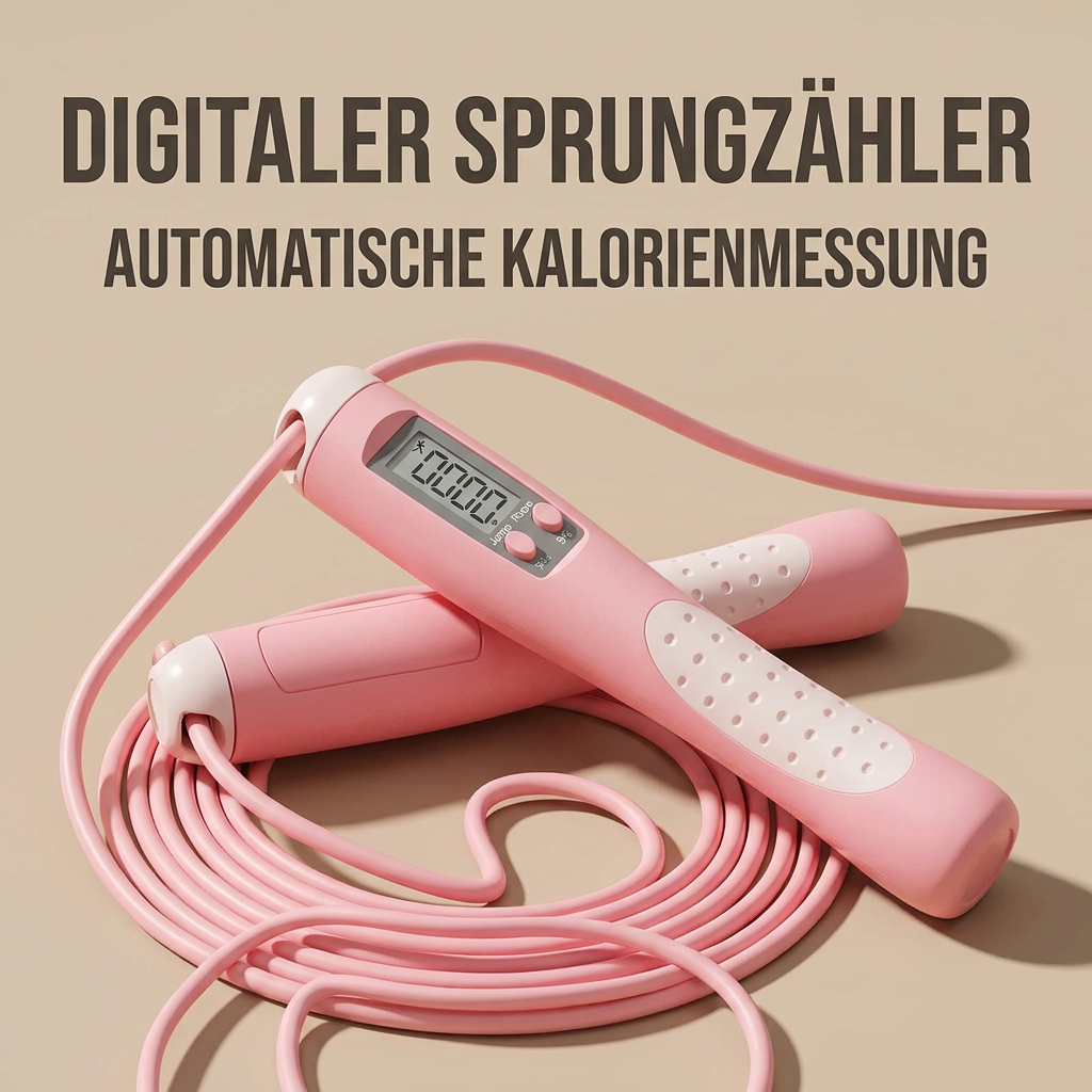 Springseil mit Zähler – Verstellbares Trainings-Springseil für Kinder & Erwachsene